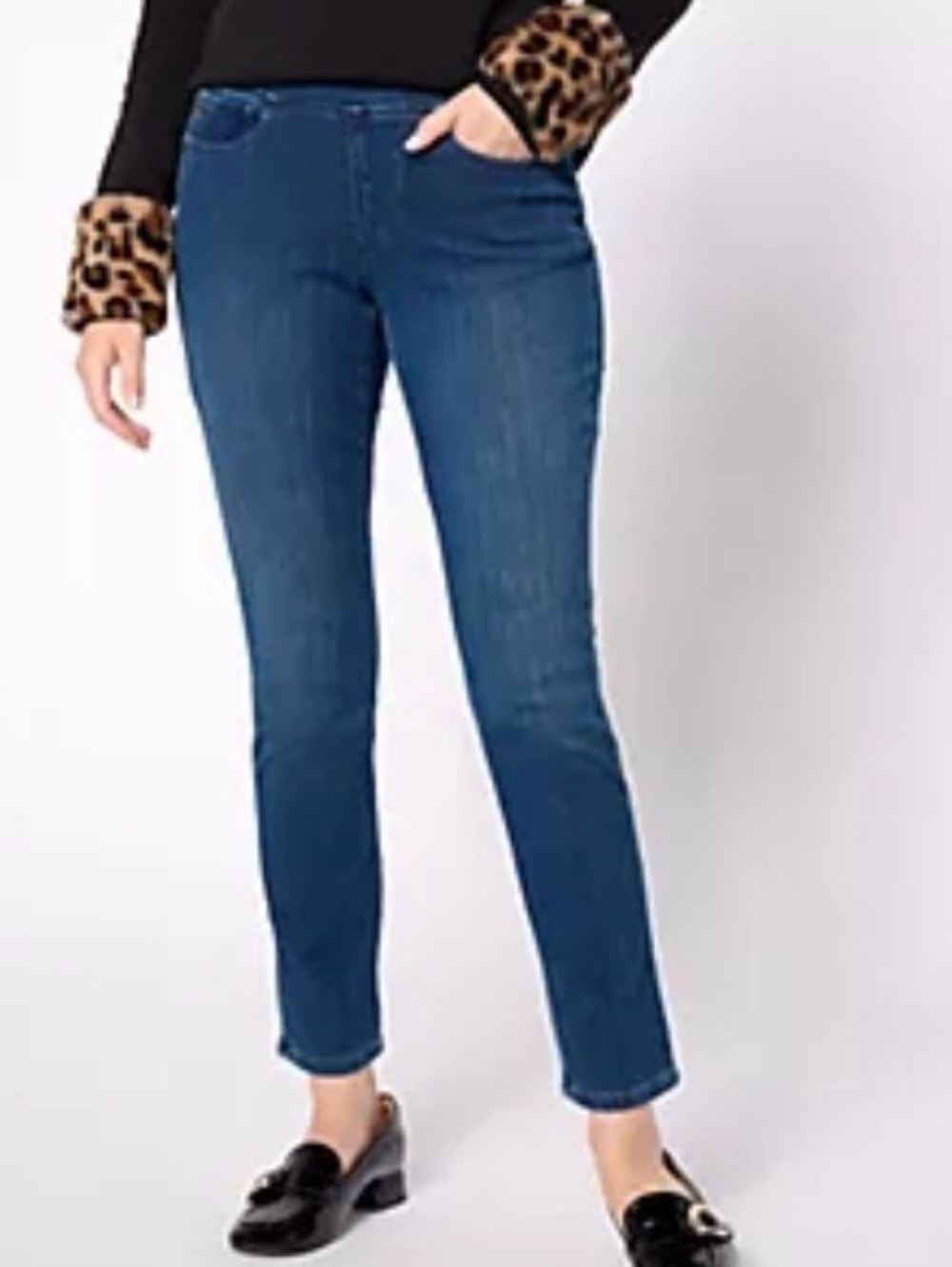 NWT Belle By Kim Gravel Stretch Slim Leg Pull On Jeans / Size 0 Petite